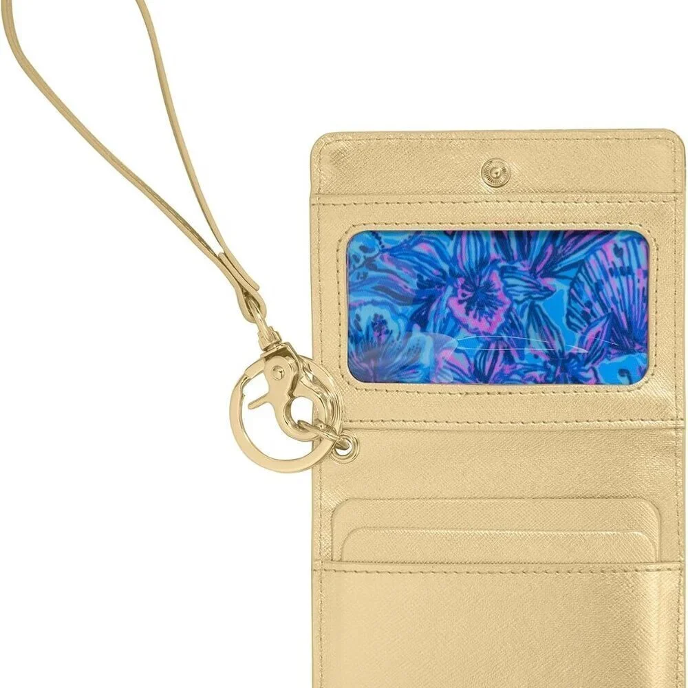 Vegan Leather Card Case Slim Wallet Wristlet Keychain Women Gift